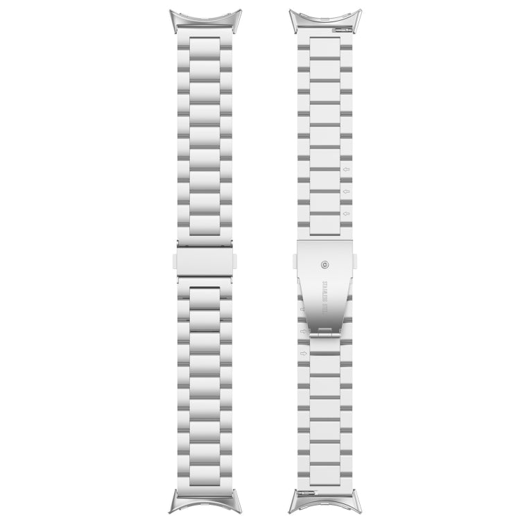 For Google Pixel Watch 3 41mm Three Beads Stainless Steel Metal Watch Band(Silver) - free shipping - PMC TechLife - Order now!