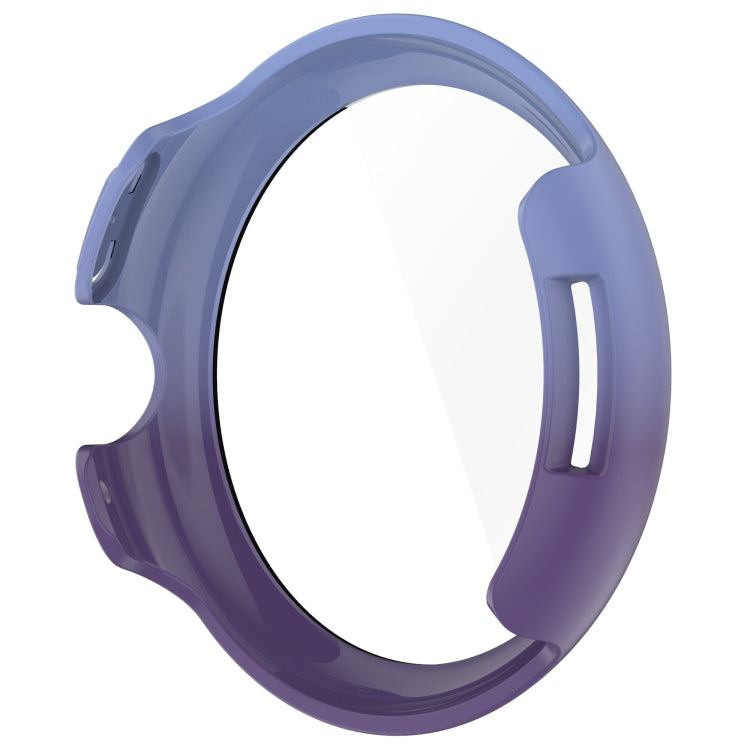 For Google Pixel Watch 3 41mm PC + Tempered Film Integrated Watch Protective Case(Blue+Purple) - Watch Cases by PMC TechLife | Online Shopping South Africa | PMC TechLife | Buy Now Pay Later Mobicred