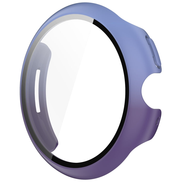 For Google Pixel Watch 3 45mm PC + Tempered Film Integrated Watch Protective Case(Blue+Purple) - Watch Cases by PMC TechLife | Online Shopping South Africa | PMC TechLife | Buy Now Pay Later Mobicred
