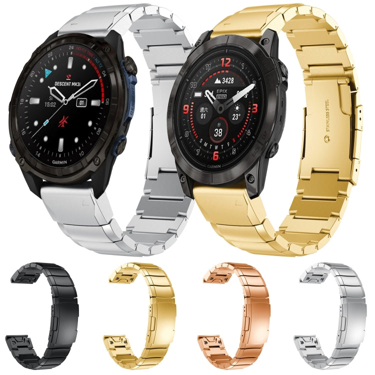 For Garmin Tactix 7 AMOLED Tortoise Shell 26mm Stainless Steel Watch Band(Gold) - free shipping - PMC TechLife - Order now!