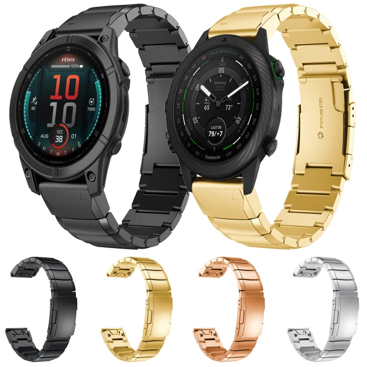 For Garmin MARQ Commander Tortoise Shell 22mm Stainless Steel Watch Band(Gold) - free shipping - PMC TechLife - Order now!