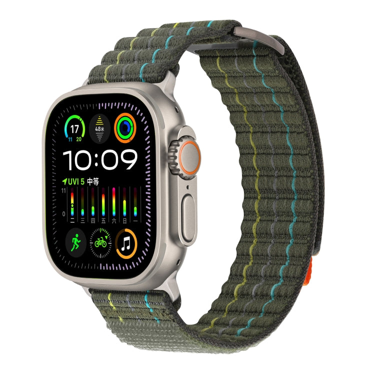 For Apple Watch Ultra 49mm Two Sections Nylon Hook and Loop Fastener Watch Band(Field Green) - Watch Bands by PMC Jewellery | Online Shopping South Africa | PMC Jewellery | Buy Now Pay Later Mobicred