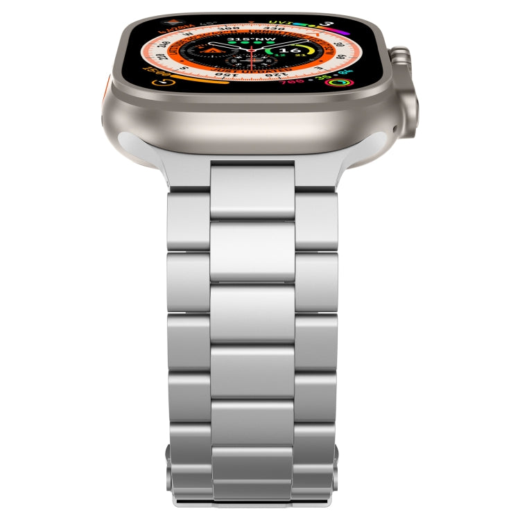 For Apple Watch Ultra 2 49mm Three Beads Titanium Alloy Metal Watch Band(Silver) - free shipping - PMc TechLife - Order now!