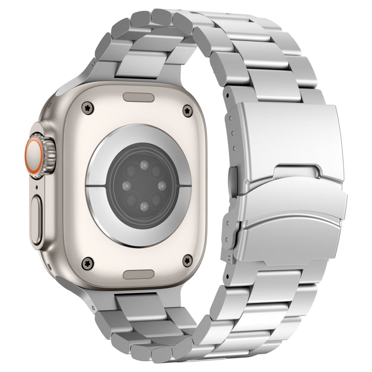 For Apple Watch Series 5 44mm Three Beads Titanium Alloy Metal Watch Band(Silver) - free shipping - PMc TechLife - Order now!