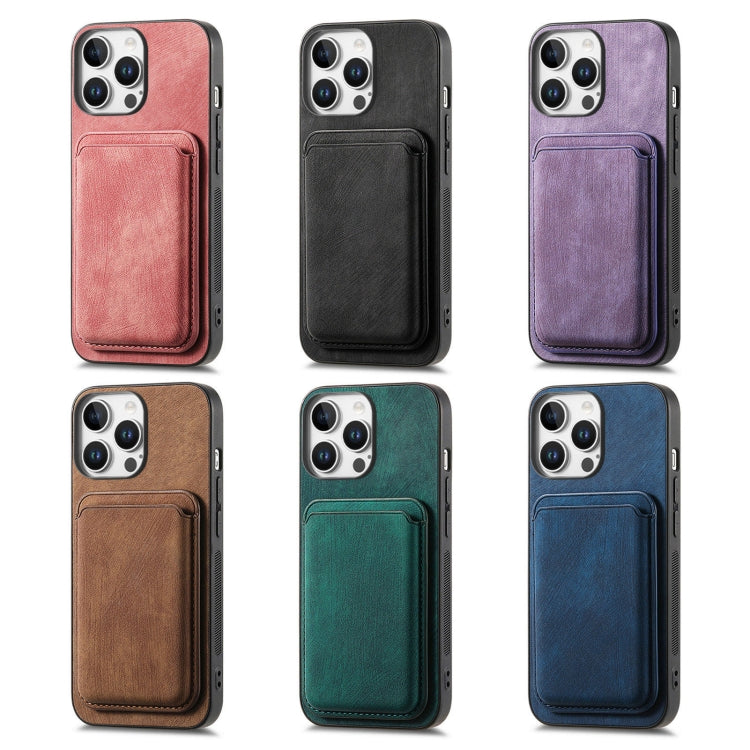 For iPhone 16e Retro Leather Card Bag Magnetic Phone Case(Green) - iPhone 16e Cases by PMC TechLife | Online Shopping South Africa | PMC TechLife | Buy Now Pay Later Mobicred