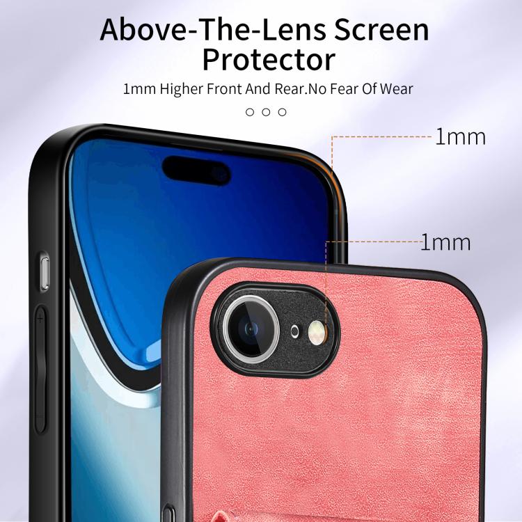 For iPhone 16e Retro Card Wallet Fold Leather Phone Case with Strap(Pink) - iPhone 16e Cases by PMC TechLife | Online Shopping South Africa | PMC TechLife | Buy Now Pay Later Mobicred