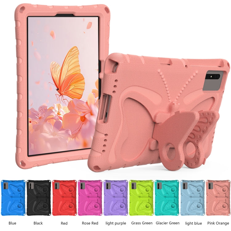 For Lenovo Tab M11 / Xiaoxin Pad 11 2024 Butterfly Bracket EVA Shockproof Tablet Case(Pink Orange) - Lenovo by PMC Jewellery | Online Shopping South Africa | PMC Jewellery | Buy Now Pay Later Mobicred