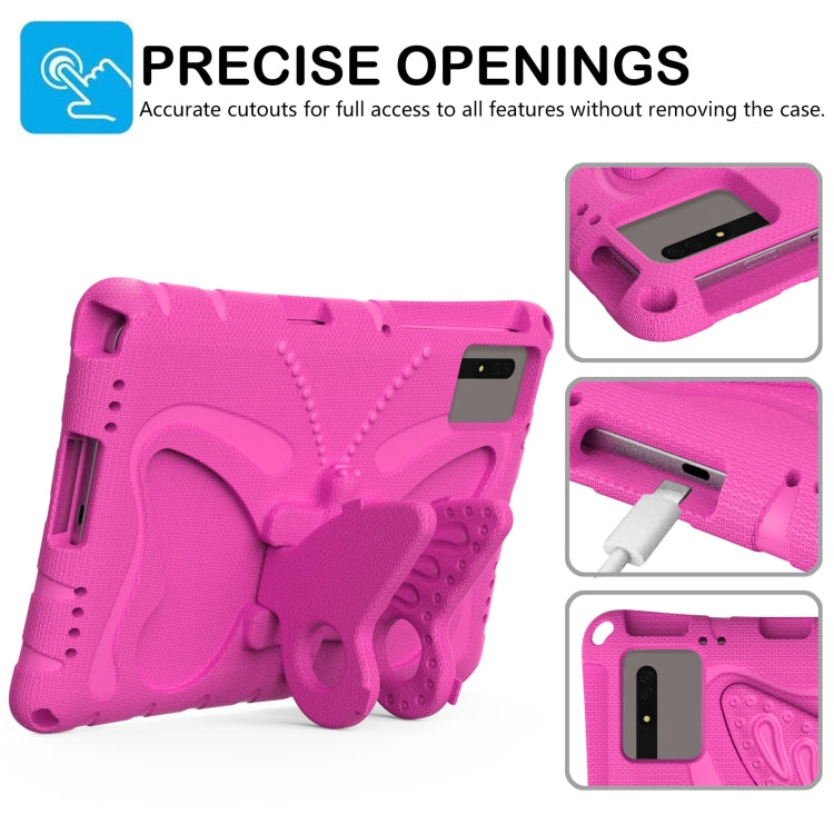 For Honor Tablet V7 11 2021 Butterfly Bracket EVA Shockproof Tablet Case(Rose Red) - Honor by PMC TechLife | Online Shopping South Africa | PMC TechLife | Buy Now Pay Later Mobicred