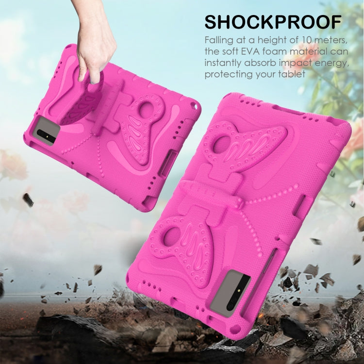 For Honor Tablet V7 11 2021 Butterfly Bracket EVA Shockproof Tablet Case(Rose Red) - Honor by PMC TechLife | Online Shopping South Africa | PMC TechLife | Buy Now Pay Later Mobicred