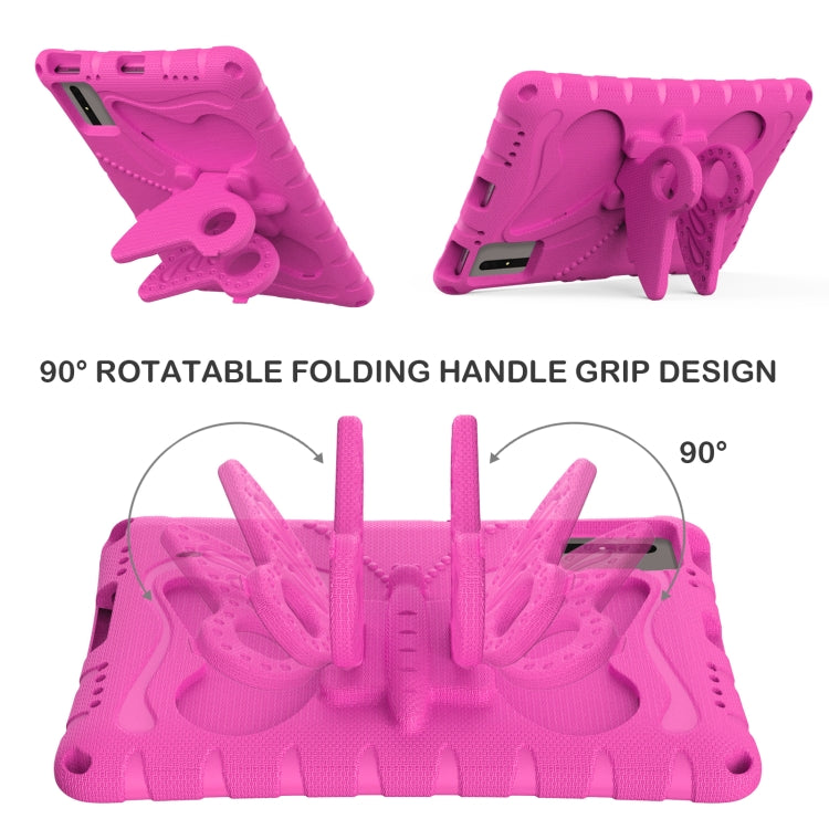 For Honor Tablet V7 11 2021 Butterfly Bracket EVA Shockproof Tablet Case(Rose Red) - Honor by PMC TechLife | Online Shopping South Africa | PMC TechLife | Buy Now Pay Later Mobicred