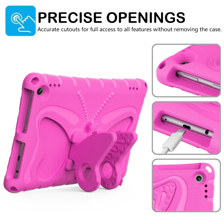 For Amazon Kindle Fire Max 11 2023 Butterfly Bracket EVA Shockproof Tablet Case(Rose Red) - Amazon by PMC TechLife | Online Shopping South Africa | PMC TechLife | Buy Now Pay Later Mobicred