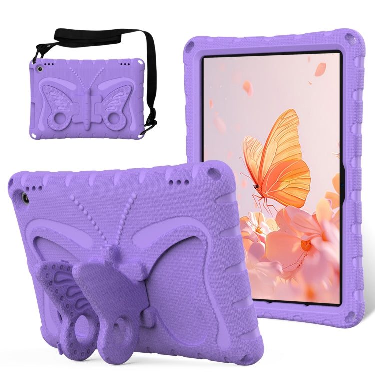 For Amazon Kindle Fire HD10 2021/2023 Butterfly Bracket EVA Shockproof Tablet Case(Light Purple) - Amazon by PMC TechLife | Online Shopping South Africa | PMC TechLife | Buy Now Pay Later Mobicred