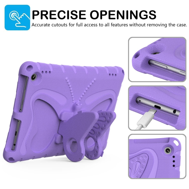 For Amazon Kindle Fire HD10 2021/2023 Butterfly Bracket EVA Shockproof Tablet Case(Light Purple) - Amazon by PMC TechLife | Online Shopping South Africa | PMC TechLife | Buy Now Pay Later Mobicred