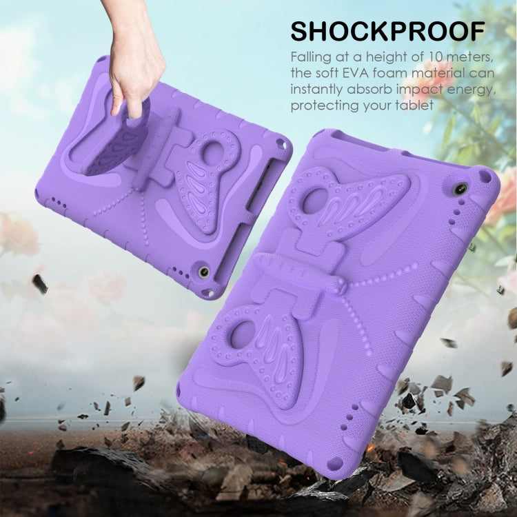 For Amazon Kindle Fire HD10 2021/2023 Butterfly Bracket EVA Shockproof Tablet Case(Light Purple) - Amazon by PMC TechLife | Online Shopping South Africa | PMC TechLife | Buy Now Pay Later Mobicred
