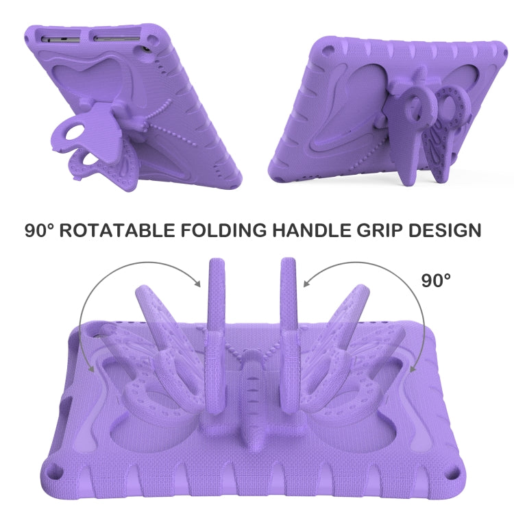 For Amazon Kindle Fire HD10 2021/2023 Butterfly Bracket EVA Shockproof Tablet Case(Light Purple) - Amazon by PMC TechLife | Online Shopping South Africa | PMC TechLife | Buy Now Pay Later Mobicred