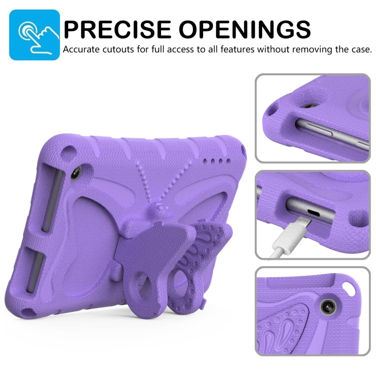 For Amazon Kindle Fire HD7 2022 Butterfly Bracket EVA Shockproof Tablet Case(Light Purple) - Amazon by PMC TechLife | Online Shopping South Africa | PMC TechLife | Buy Now Pay Later Mobicred