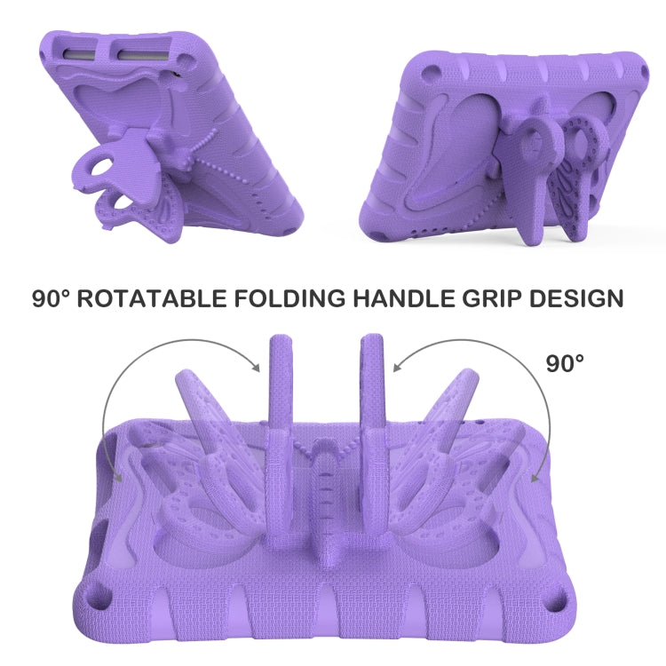 For Amazon Kindle Fire HD7 2022 Butterfly Bracket EVA Shockproof Tablet Case(Light Purple) - Amazon by PMC TechLife | Online Shopping South Africa | PMC TechLife | Buy Now Pay Later Mobicred