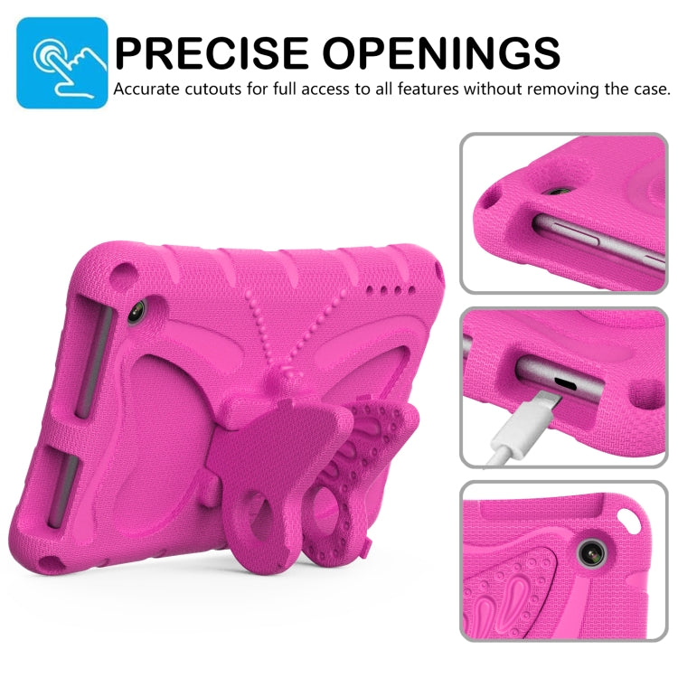 For Amazon Kindle Fire HD7 2022 Butterfly Bracket EVA Shockproof Tablet Case(Rose Red) - Amazon by PMC TechLife | Online Shopping South Africa | PMC TechLife | Buy Now Pay Later Mobicred