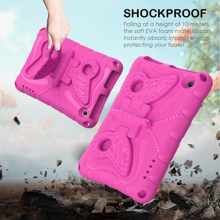 For Amazon Kindle Fire HD7 2022 Butterfly Bracket EVA Shockproof Tablet Case(Rose Red) - Amazon by PMC TechLife | Online Shopping South Africa | PMC TechLife | Buy Now Pay Later Mobicred