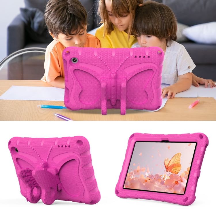 For Amazon Kindle Fire HD7 2022 Butterfly Bracket EVA Shockproof Tablet Case(Rose Red) - Amazon by PMC TechLife | Online Shopping South Africa | PMC TechLife | Buy Now Pay Later Mobicred