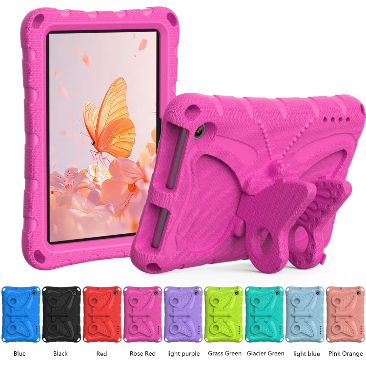 For Amazon Kindle Fire HD7 2022 Butterfly Bracket EVA Shockproof Tablet Case(Rose Red) - Amazon by PMC TechLife | Online Shopping South Africa | PMC TechLife | Buy Now Pay Later Mobicred