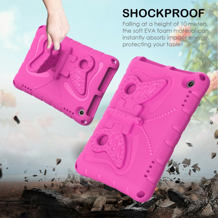 For Amazon Kindle Fire HD8 /8 Plus 2020/2022 Butterfly Bracket EVA Shockproof Tablet Case(Rose Red) - Amazon by PMC TechLife | Online Shopping South Africa | PMC TechLife | Buy Now Pay Later Mobicred
