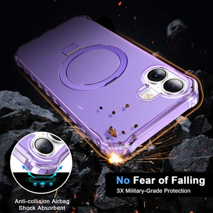 For iPhone 16 Plus Solid Color Wave MagSafe Holder Phone Case(Purple) - iPhone 16 Plus Cases by PMC Jewellery | Online Shopping South Africa | PMC Jewellery | Buy Now Pay Later Mobicred