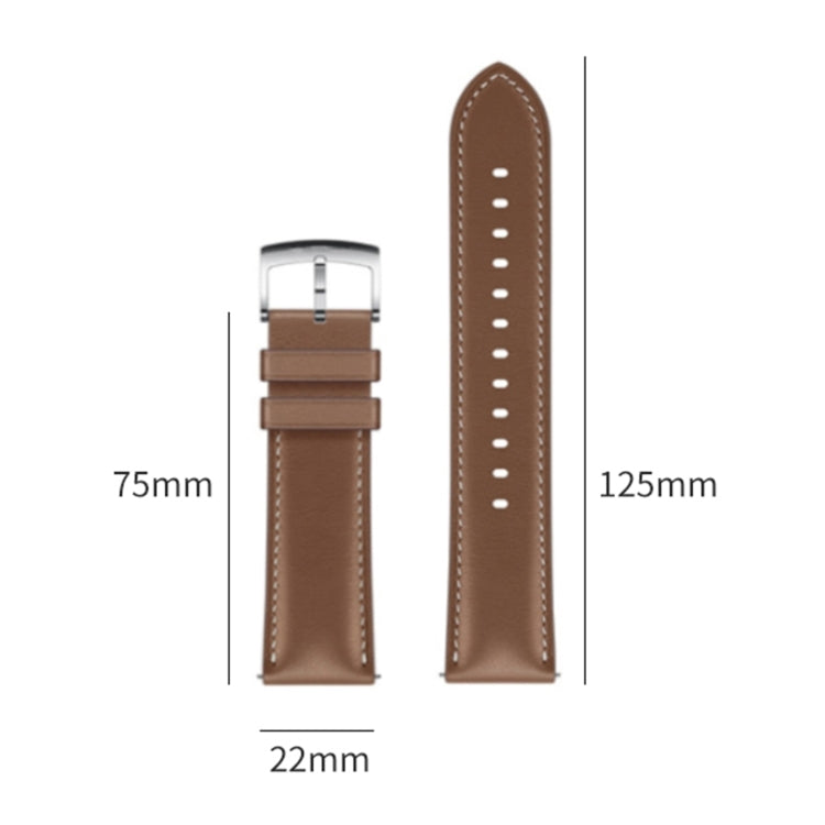 For Huawei Watch GT 5 Pro 46mm Silver Buckle Genuine Leather Watch Band(Blue) - free shipping - PMC TechLife - Order now!