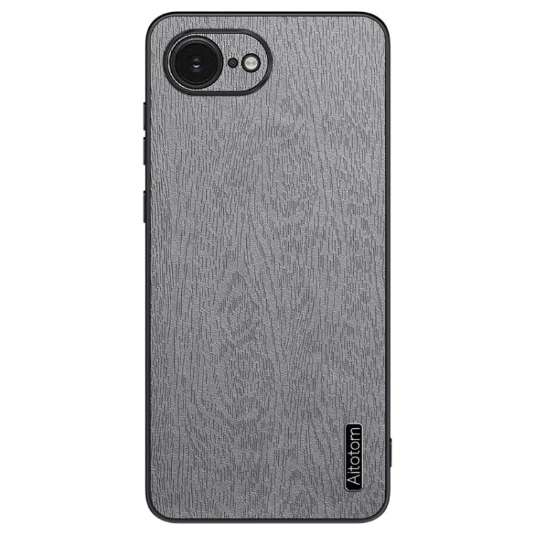 For iPhone 16e Tree Bark Leather Shockproof Phone Case(Grey) - iPhone 16e Cases by PMC TechLife | Online Shopping South Africa | PMC TechLife | Buy Now Pay Later Mobicred