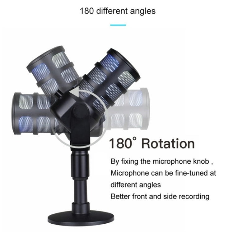 PDO RGB Light Live Streaming Gaming Desktop Noise Reduction Microphone - Microphone by PMC TechLife | Online Shopping South Africa | PMC TechLife | Buy Now Pay Later Mobicred