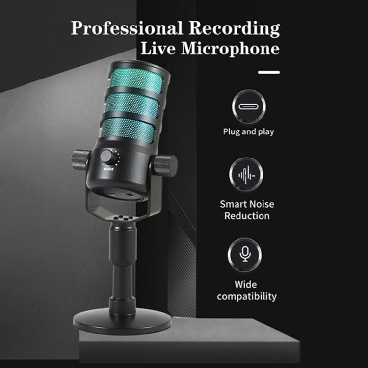 PDO RGB Light Live Streaming Gaming Desktop Noise Reduction Microphone - Microphone by PMC TechLife | Online Shopping South Africa | PMC TechLife | Buy Now Pay Later Mobicred