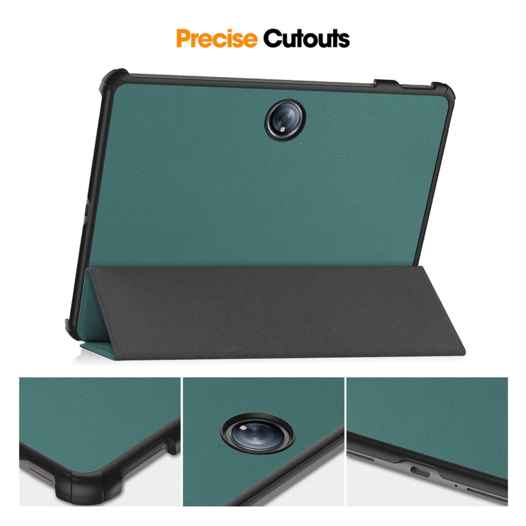For OnePlus Pad 2 / Pad Pro 12.1 ENKAY Tri-fold Custer Texture Platic Leather Smart Tablet Case(Black) - free shipping - PMC TechLife - Order now!