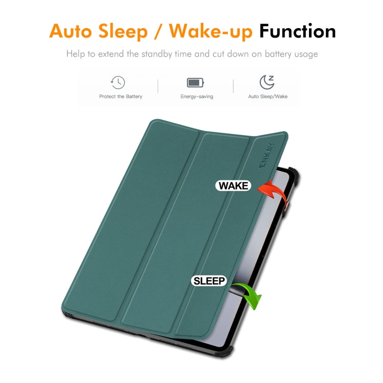 For OnePlus Pad 2 / Pad Pro 12.1 ENKAY Tri-fold Custer Texture Platic Leather Smart Tablet Case(Grey) - free shipping - PMC TechLife - Order now!