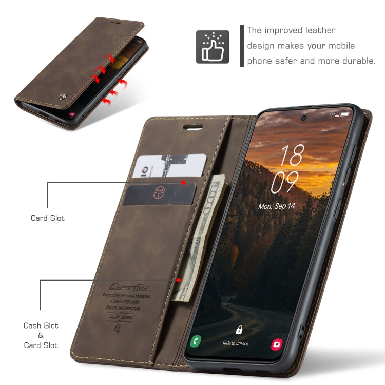 For Samsung Galaxy S24 FE 5G CaseMe 013 Multifunctional Horizontal Flip Leather Phone Case(Coffee) - free shipping - PMC Jewellery - Order now!