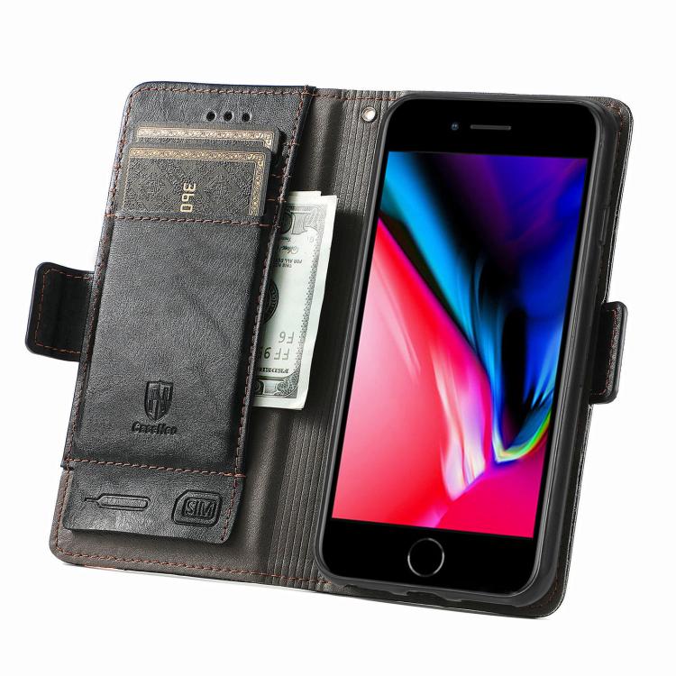 For iPhone 16e CaseNeo Splicing Dual Magnetic Buckle Leather Phone Case(Black) - iPhone 16e Cases by PMC TechLife | Online Shopping South Africa | PMC TechLife | Buy Now Pay Later Mobicred