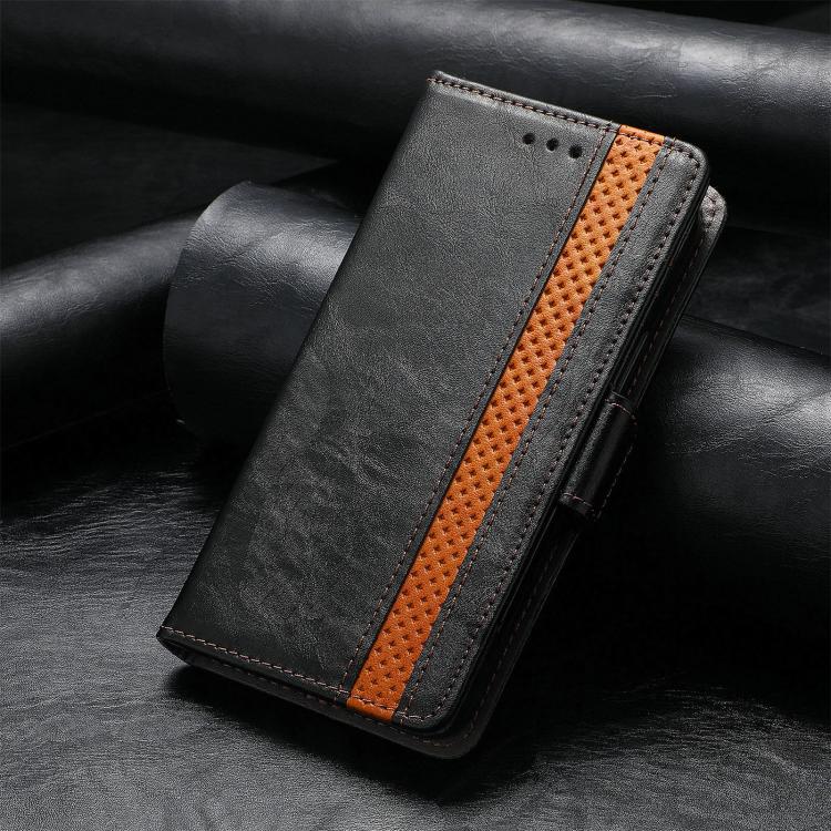 For iPhone 16e CaseNeo Splicing Dual Magnetic Buckle Leather Phone Case(Black) - iPhone 16e Cases by PMC TechLife | Online Shopping South Africa | PMC TechLife | Buy Now Pay Later Mobicred