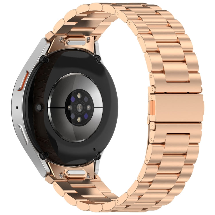 For Samsung Galaxy Watch 6  40 / 44mm Three Beads Button Quick Release Metal Watch Band(Rose Gold) - free shipping - PMC TechLife - Order now!