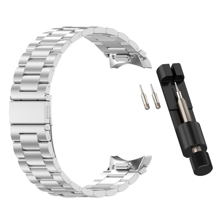 For Samsung Galaxy Watch 6 Classic 43 / 47mm Three Beads Button Quick Release Metal Watch Band(Silver) - free shipping - PMC TechLife - Order now!