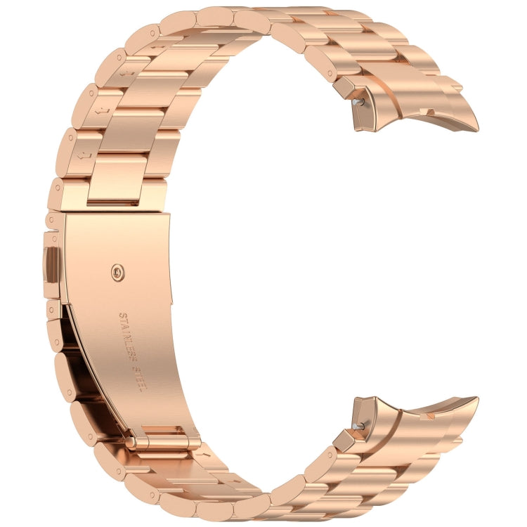 For Samsung Galaxy Watch 5 40 / 44mm Three Beads Button Quick Release Metal Watch Band(Rose Gold) - free shipping - PMC TechLife - Order now!