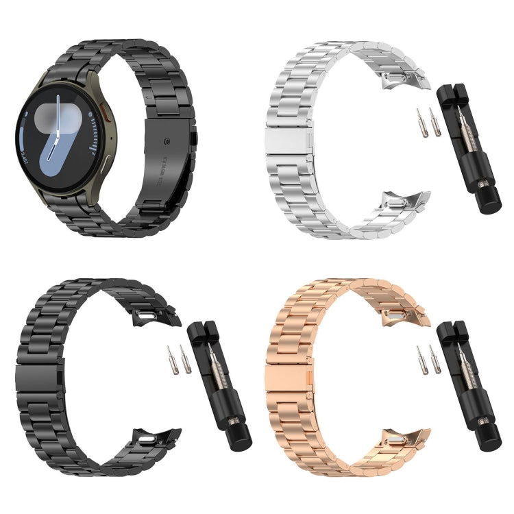 For Samsung Galaxy Watch 4 40 / 44mm Three Beads Button Quick Release Metal Watch Band(Silver) - free shipping - PMC TechLife - Order now!
