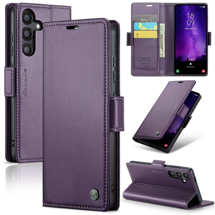 For Samsung Galaxy S24 FE 5G CaseMe 023 Butterfly Buckle Litchi Texture RFID Anti-theft Leather Phone Case(Purple) - Galaxy S24 FE 5G Cases by CaseMe | Online Shopping South Africa | PMC Jewellery | Buy Now Pay Later Mobicred