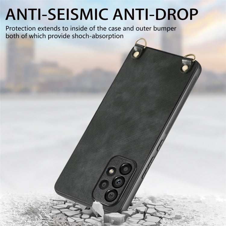 For Samsung Galaxy S25 5G Vintage Leather PC Back Cover Phone Case with Crossbody Strap(Black) - Galaxy S25 5G Cases by PMC Jewellery | Online Shopping South Africa | PMC Jewellery | Buy Now Pay Later Mobicred