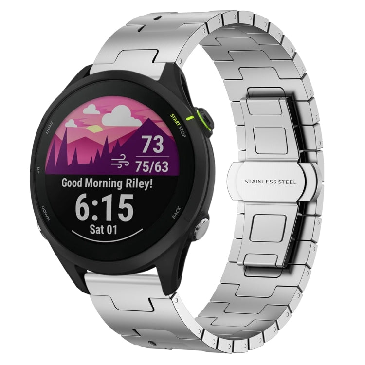 For Garmin Forerunner 255 Music Titanium Alloy 22mm Metal Watch Band(Silver) - Watch Bands by PMc TechLife | Online Shopping South Africa | PMc TechLife | Buy Now Pay Later Mobicred