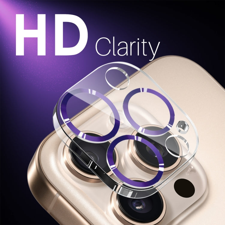 For iPhone 16 Pro / 16 Pro Max NORTHJO Camera Lens Protector CD Veins 3D Tempered Glass Film(Purple) - free shipping - PMC Jewellery - Order now!