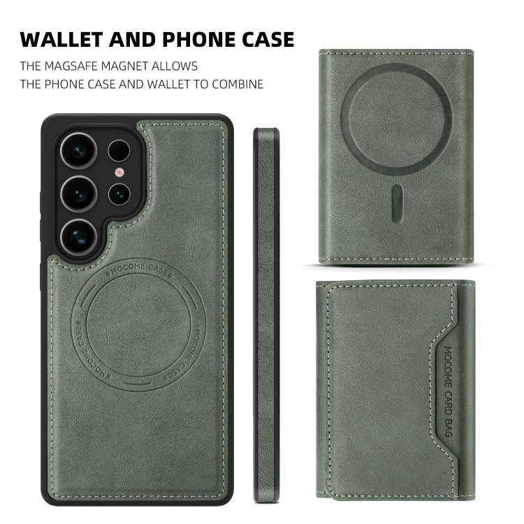 For Samsung Galaxy S25+ 5G Shield Multi-functional MagSafe Card Bag Phone Case(Green) - Galaxy S25+ 5G Cases by PMC Jewellery | Online Shopping South Africa | PMC Jewellery | Buy Now Pay Later Mobicred