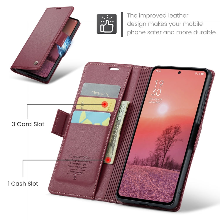 For OPPO Reno12 Pro 5G Global CaseMe 023 Butterfly Buckle Litchi Texture RFID Anti-theft Leather Phone Case(Red) - Reno12 Pro Cases by CaseMe | Online Shopping South Africa | PMC Jewellery | Buy Now Pay Later Mobicred