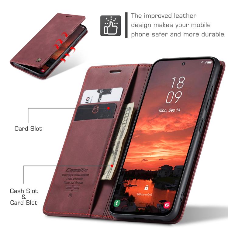 For Samsung Galaxy S25 5G CaseMe 013 Multifunctional Horizontal Flip Leather Phone Case(Red) - free shipping - PMC Jewellery - Order now!