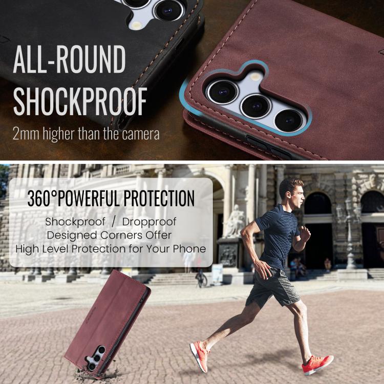 For Samsung Galaxy S25 5G CaseMe 013 Multifunctional Horizontal Flip Leather Phone Case(Red) - free shipping - PMC Jewellery - Order now!