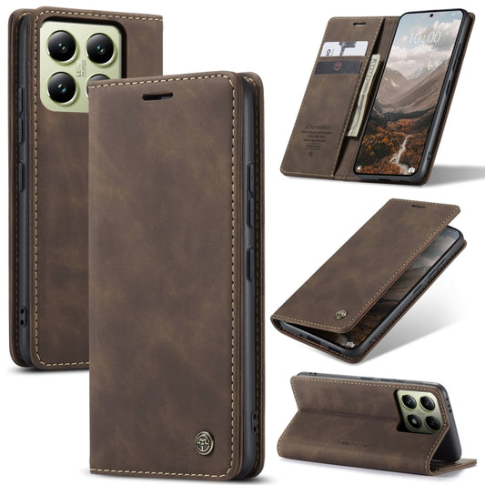 For Xiaomi 14T CaseMe 013 Multifunctional Horizontal Flip Leather Phone Case(Coffee) - 14T Cases by CaseMe | Online Shopping South Africa | PMC Jewellery | Buy Now Pay Later Mobicred