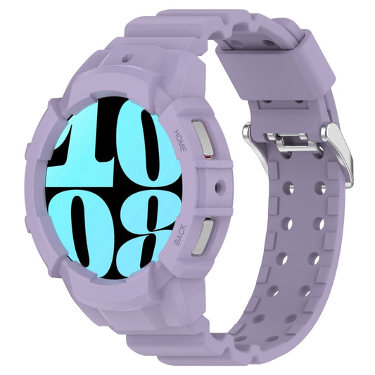 For Samsung Galaxy Watch 7 40mm Armor Silicone Watch Band with Watch Case Set(Purple) - Watch Bands by PMC Jewellery | Online Shopping South Africa | PMC Jewellery | Buy Now Pay Later Mobicred